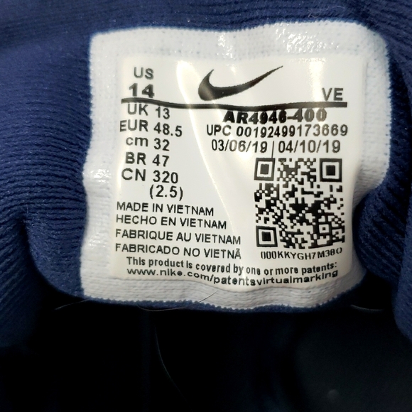 Nike Downshifter 9 Men's Size 14 AR4946-400 Navy Blue Running Shoes Like New - Picture 11 of 11